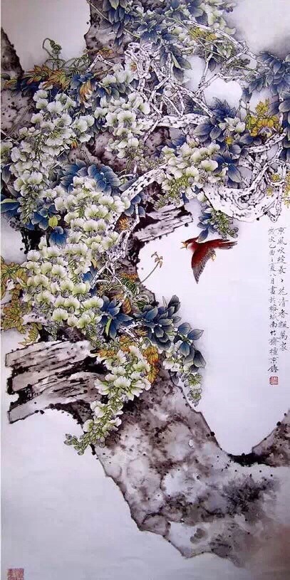 檀东铿国画花鸟作品