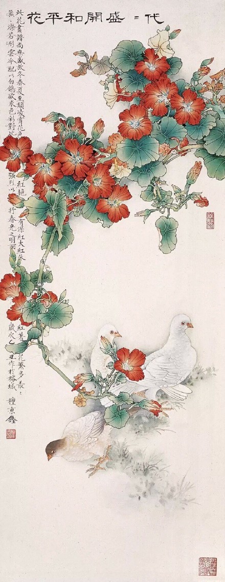 檀东铿国画花鸟作品