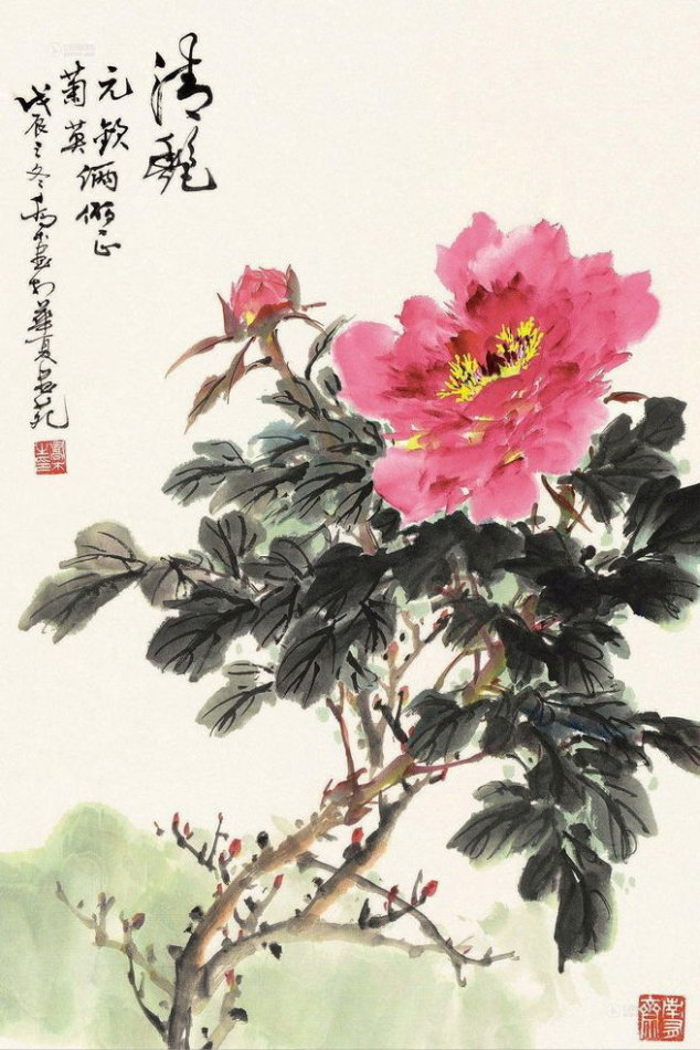 乔木国画花鸟作品