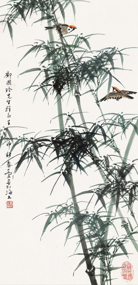 乔木国画花鸟作品