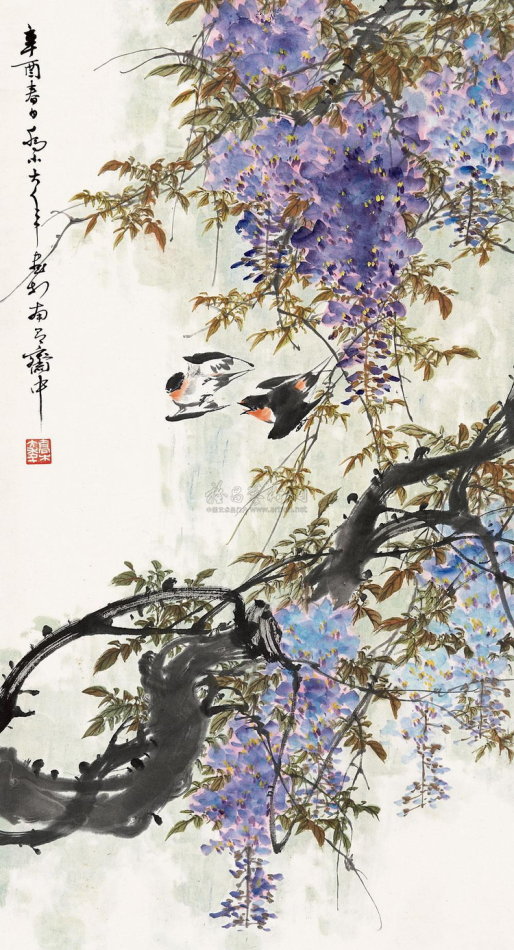 乔木国画花鸟作品