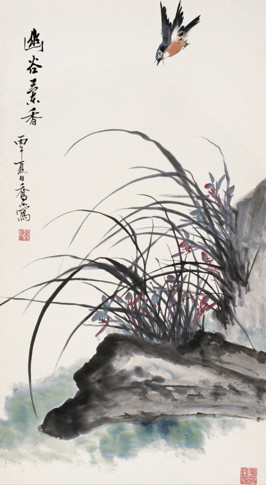 乔木国画花鸟作品