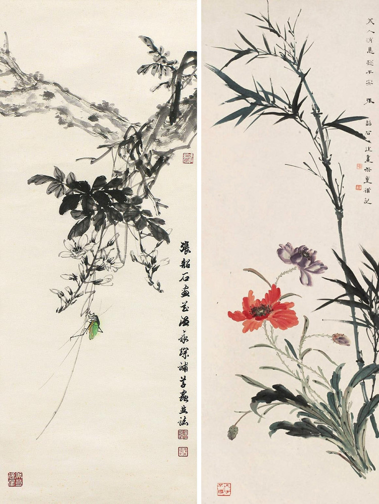 张韶石国画花鸟作品