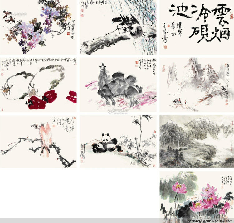陈伯希国画花鸟作品