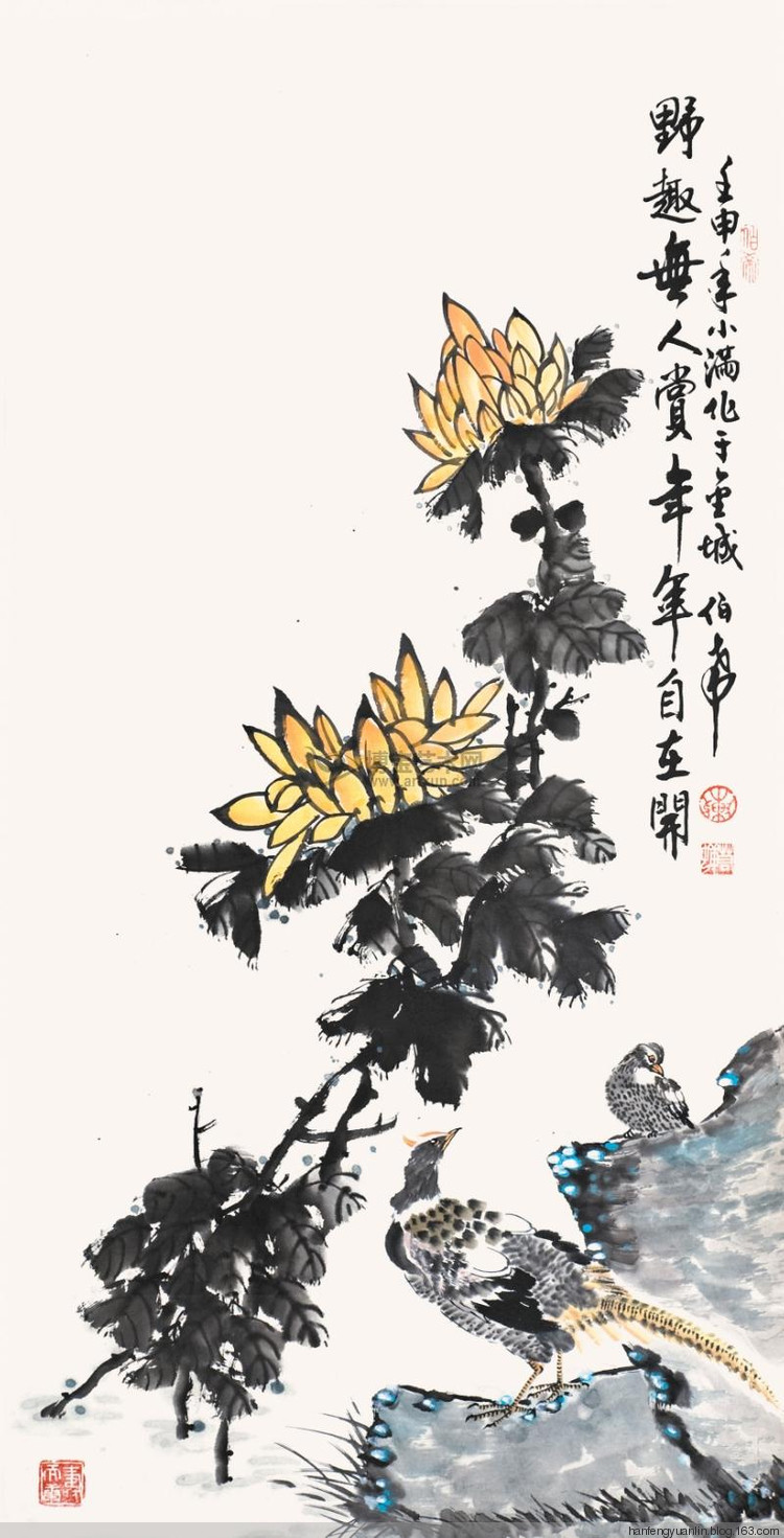 陈伯希国画花鸟作品