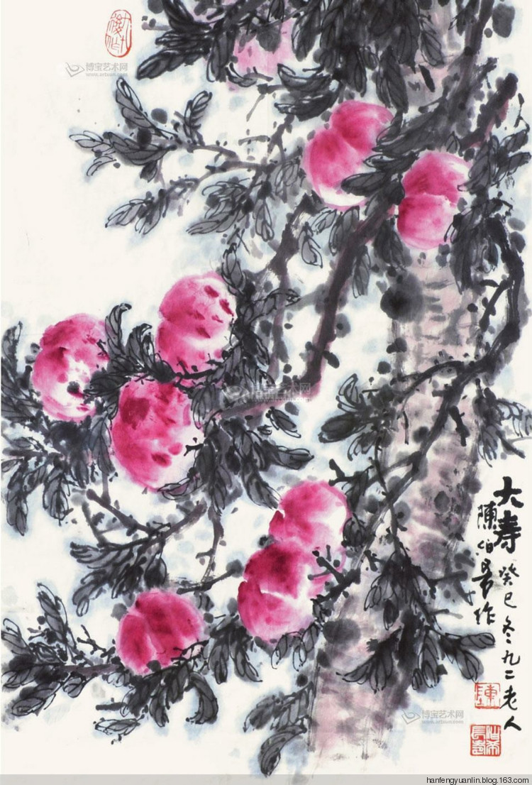 陈伯希国画花鸟作品