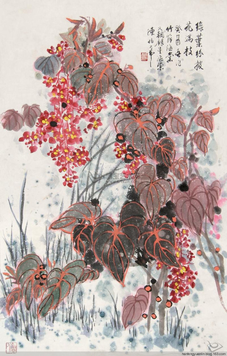 陈伯希国画花鸟作品