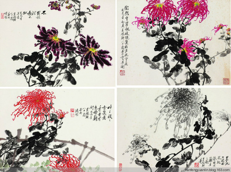吴砚耕菊花作品