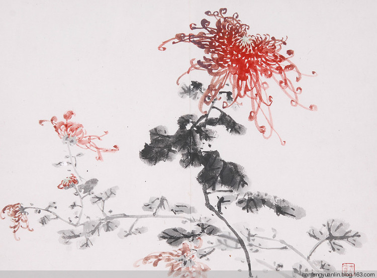 吴砚耕菊花作品