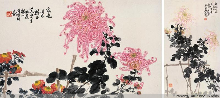 吴砚耕菊花作品