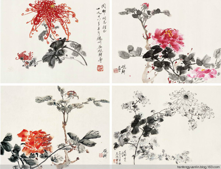 吴砚耕菊花作品