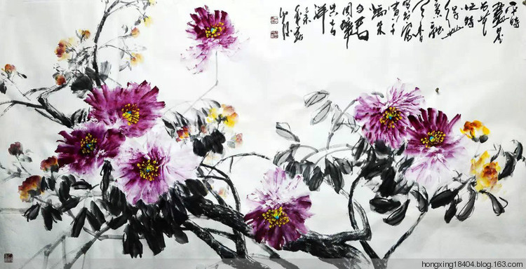 吴俊国画牡丹作品