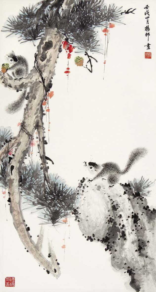 杨邨国画花鸟作品