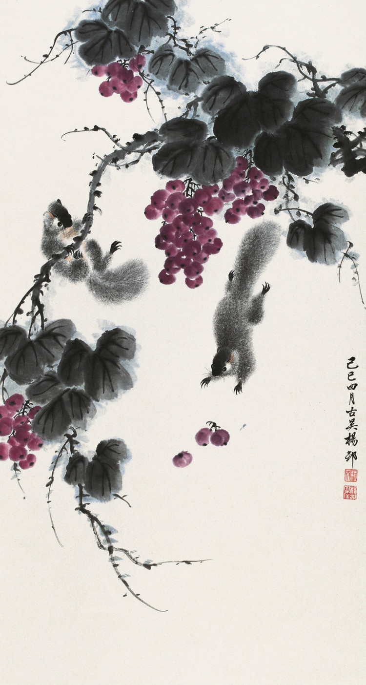 杨邨国画花鸟作品
