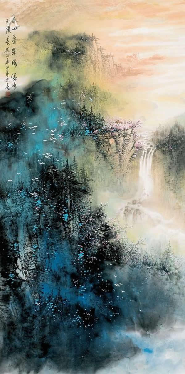 陈亮国画山水作品