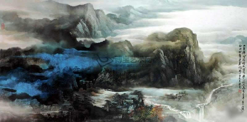 陈亮国画山水作品