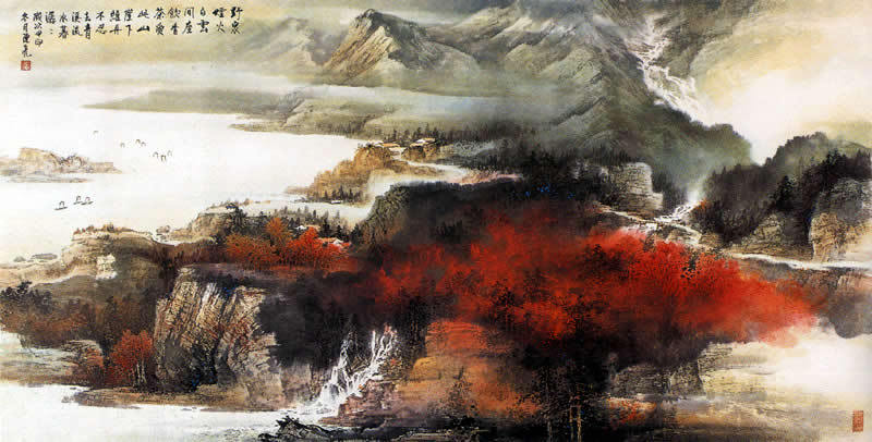 陈亮国画山水作品