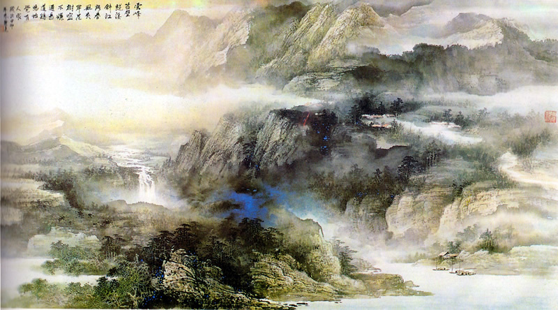 陈亮国画山水作品