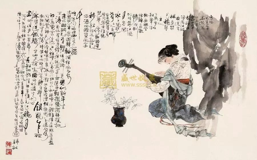 韩敏国画人物作品