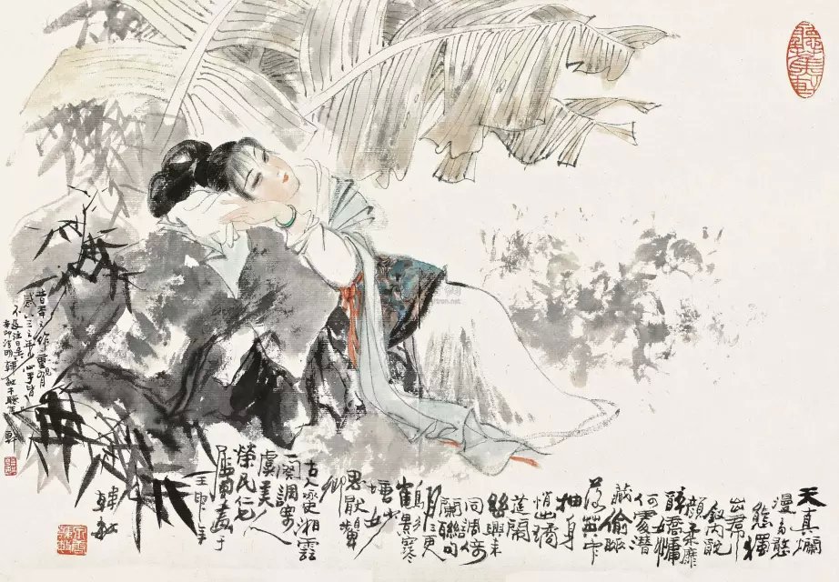 韩敏国画人物作品