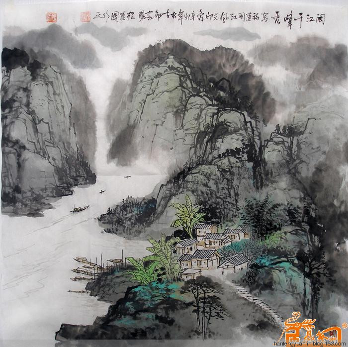 宛建国国画山水作品