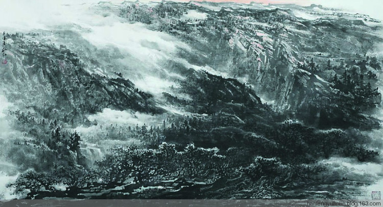 宛建国国画山水作品