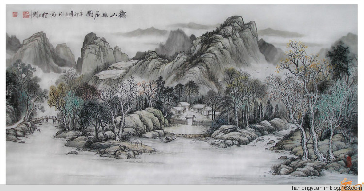 宛建国国画山水作品