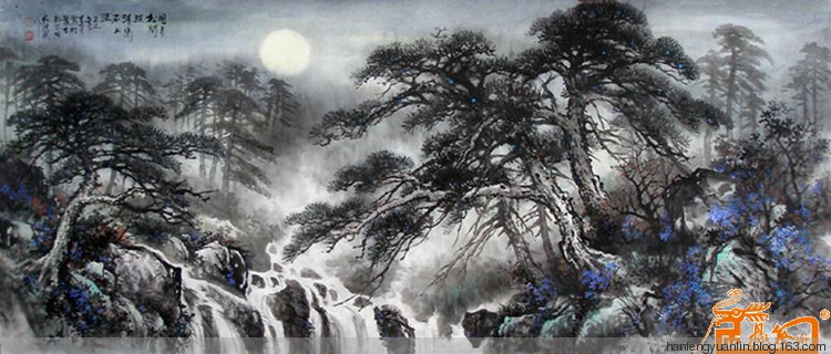 宛建国国画山水作品
