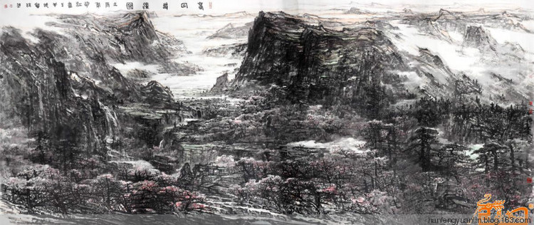 宛建国国画山水作品