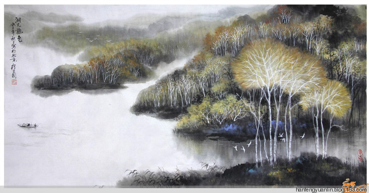宛建国国画山水作品