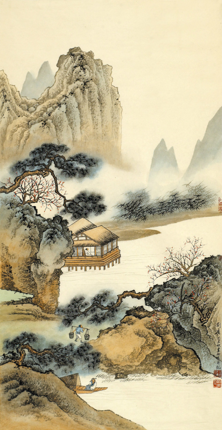刘广国画山水作品