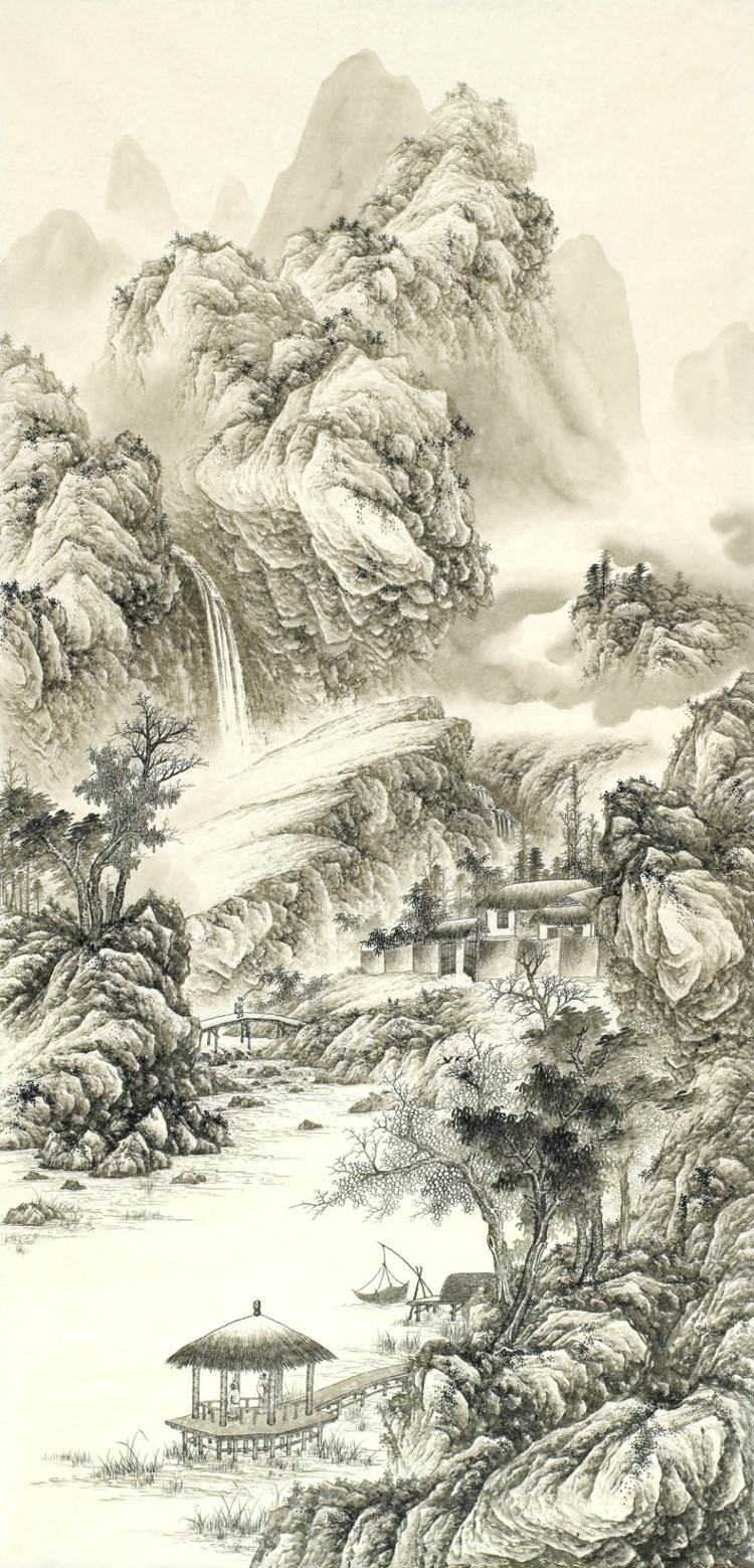刘广国画山水作品