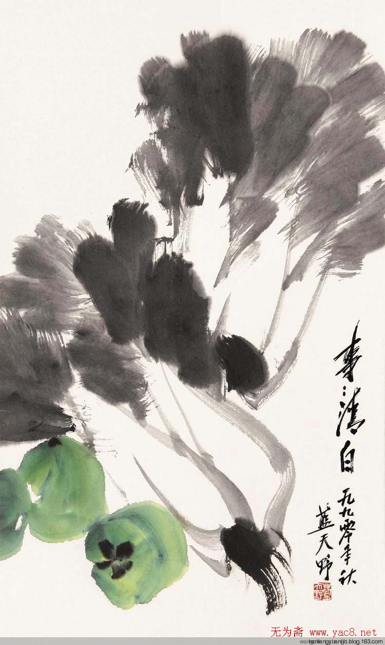 蓝天野国画花鸟作品