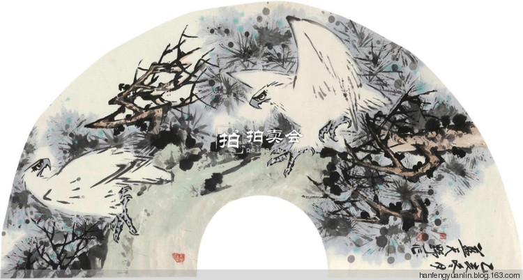 蓝天野国画花鸟作品