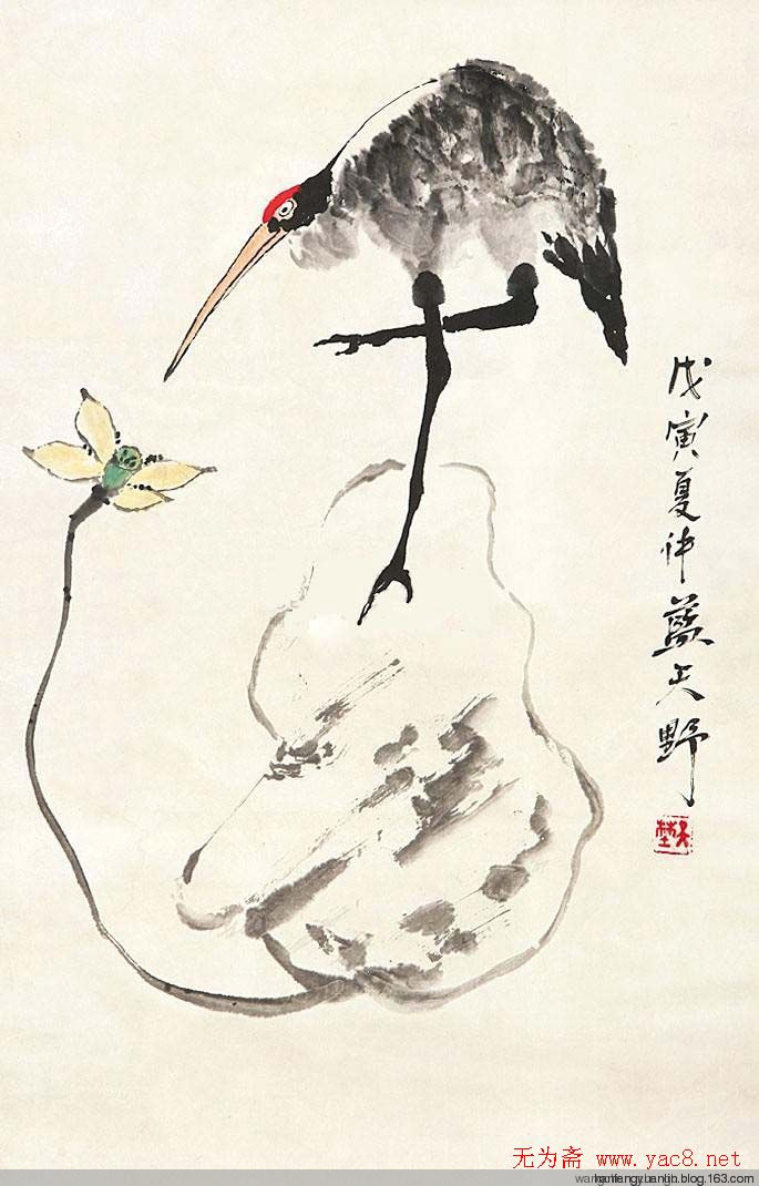 蓝天野国画花鸟作品
