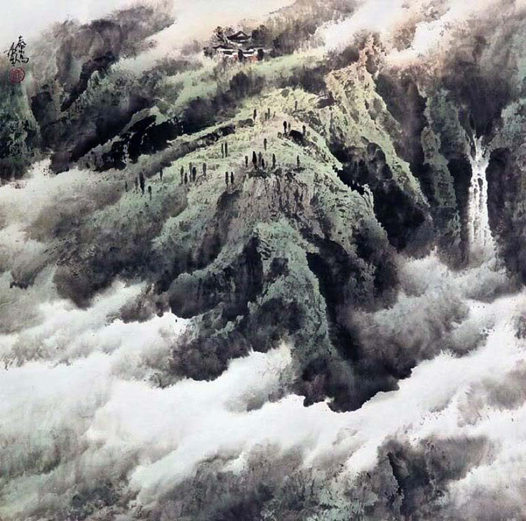 庞泰嵩国画山水作品