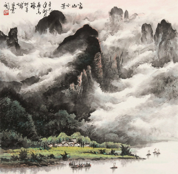 庞泰嵩国画山水作品