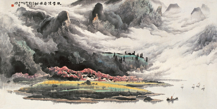 庞泰嵩国画山水作品