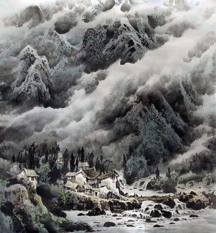 庞泰嵩国画山水作品