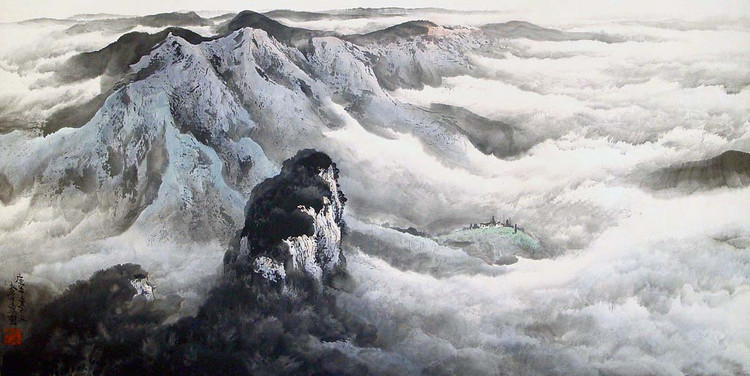 庞泰嵩国画山水作品