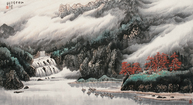 庞泰嵩国画山水作品