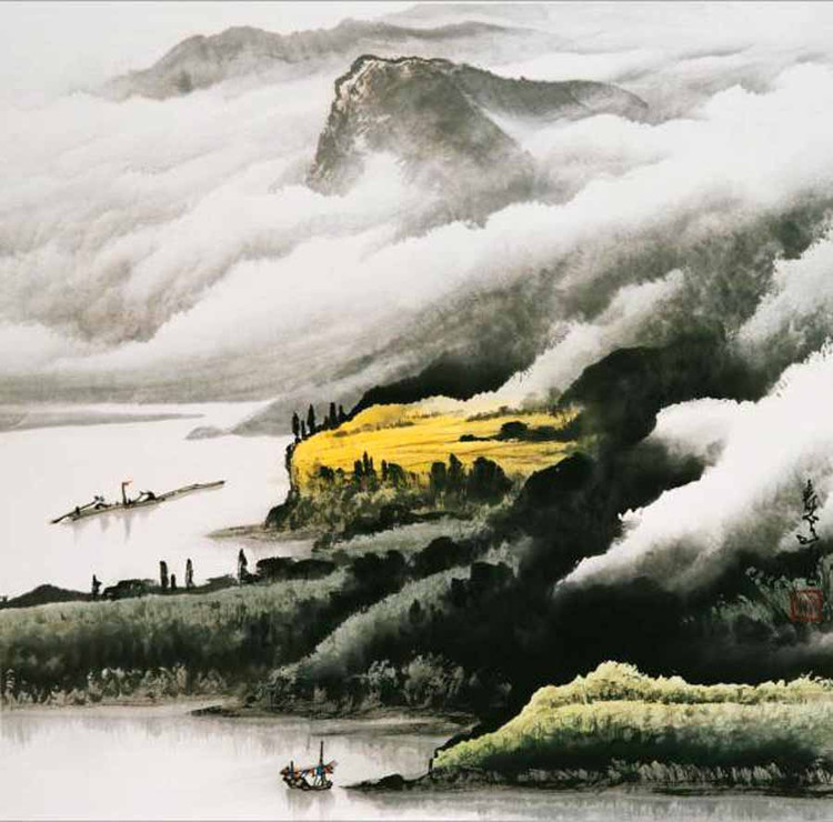 庞泰嵩国画山水作品