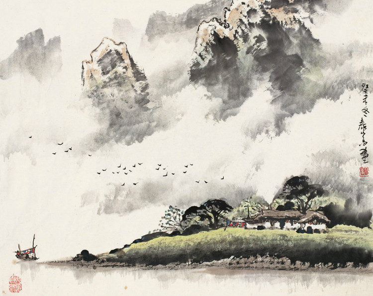 庞泰嵩国画山水作品
