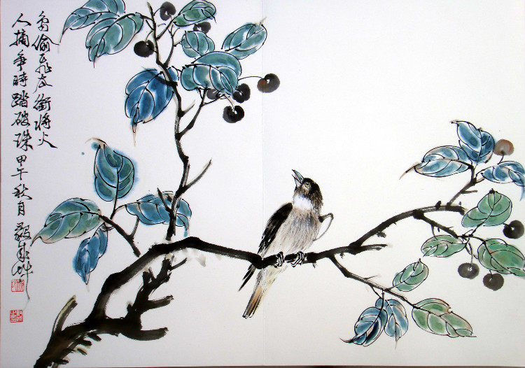 柳毅成国画花鸟作品