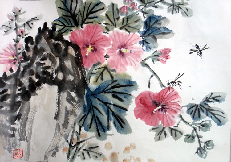 柳毅成国画花鸟作品