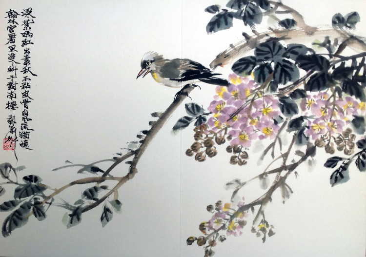 柳毅成国画花鸟作品