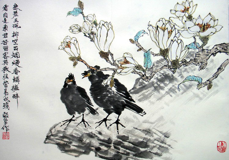柳毅成国画花鸟作品
