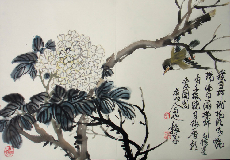 柳毅成国画花鸟作品