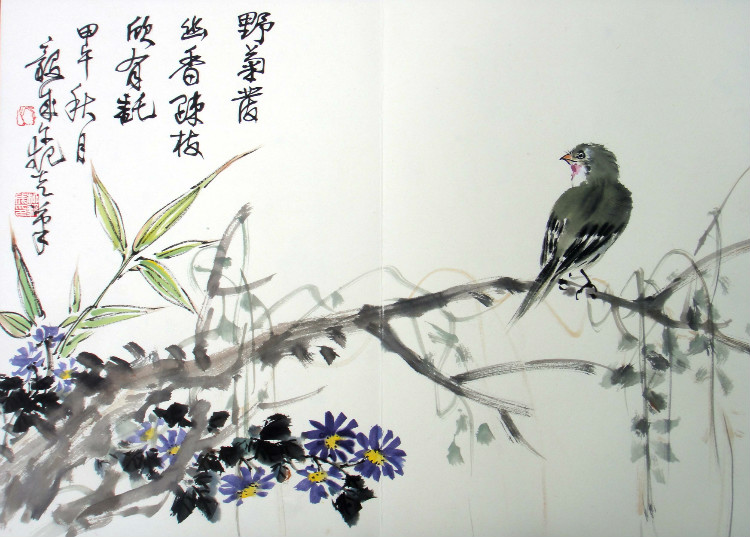 柳毅成国画花鸟作品