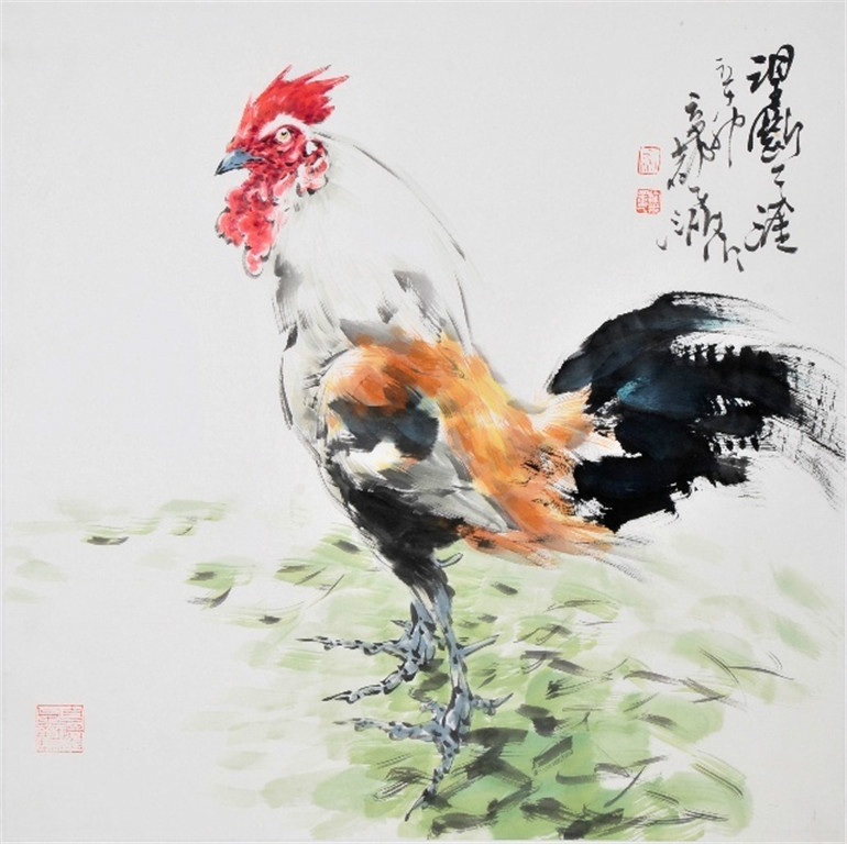 王子洲画鸡作品